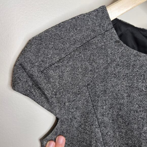 ZARA Gray Women's Wool Blend Cap Sleeve Dress with Hidden Zipper Size Small - Picture 3 of 13